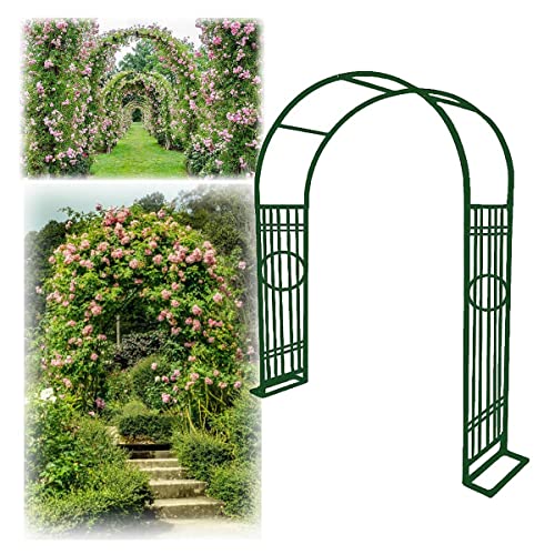 Gartenspalier Gartenspalierbogen mit Sockel, Pergola-Lauben für den Außenbereich, 140 cm, 180 cm, 220 cm, 260 cm, 300 cm, 340 cm breit, Laubenbogen für Kletterpflanzen, Rosen, rostfrei (Farb von KLUFO