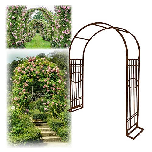 Gartenspalier Gartenspalierbogen mit Sockel, Pergola-Lauben für den Außenbereich, 140 cm, 180 cm, 220 cm, 260 cm, 300 cm, 340 cm breit, Laubenbogen für Kletterpflanzen, Rosen, rostfrei (Farb von KLUFO