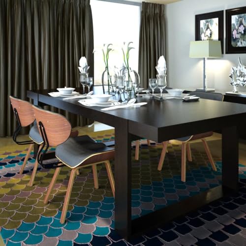 Esszimmer-/Küchen-/Esszimmerstuhl-Set, Küchenstuhl, Ess- oder Wohnzimmermöbel, Wohnzimmer-Entspannung, Stühle aus atmungsaktivem Material, zeitgenössische, stabile Konstruktion ( Color : Schwarz+Braun von KLYEON