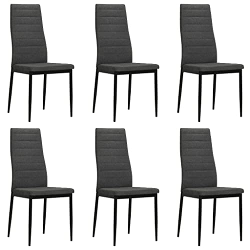 KLYEON Stuhl-ESS-Set, Esszimmer- oder Küchenstuhl, Schaukelfunktion, robuste und Elegante Stühle, Leseecke, zusätzlich stabil (Color : Dunkelgrau 6 STK, Size : 43 x 44 x 96 cm (B x T x H)) von KLYEON