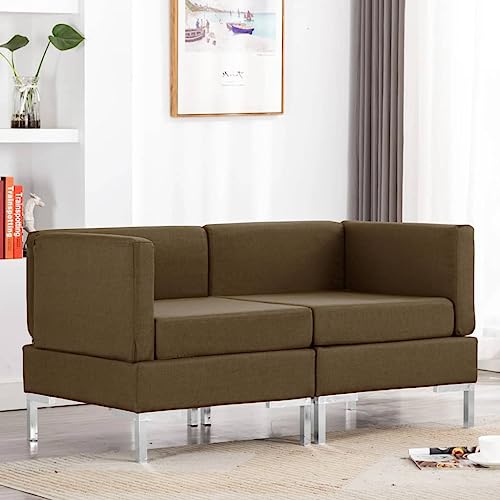 Sofas for das Wohnzimmer, Sofagarnitur, stabiles Gestell, umwandelbare Couch, auffälliges Design, schlankes Design, bequeme Liegecouch, praktische Ergänzung for den Innenraum ( Color : Braun , Size : von KLYEON