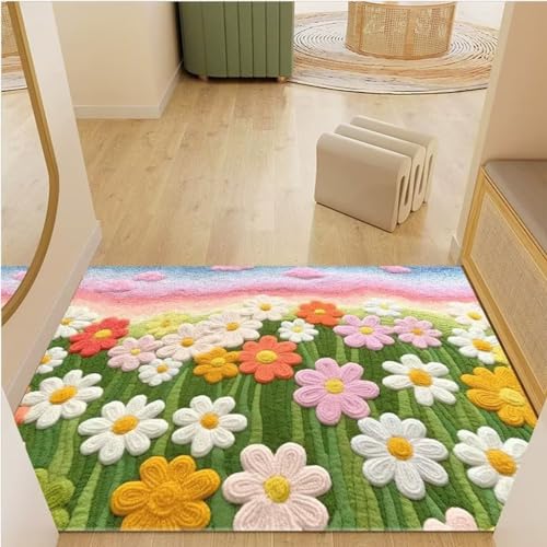 KLYso 3D Dreidimensionale Visuelle Nachahmung Kaschmir Teppich TPR Baumwolltuch Boden Eingang Tür Fußmatte Wohnzimmer Schlafzimmer rutschfeste Fußmatte(Color:#3,Size:200 * 300CM) von KLYso