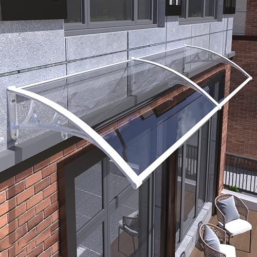 Robuster Regenschutz für Außenfenster, Fenster-Gartenüberdachung, Terrassen-Veranda-Markise, Überdachungen, Haustürüberdachung, Außenmarkise, UV-Schutz vor Regen und Schnee, Polycarbonat-Abdeckung (60 von KLZUOPT