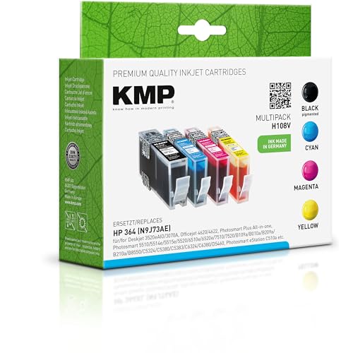 KMP Tintenpatronen passend für HP 364 (N9J73AE) Multipack - für Deskjet 3520e AIO 3070A, Officejet 4620 4622, etc. von KMP know how in modern printing