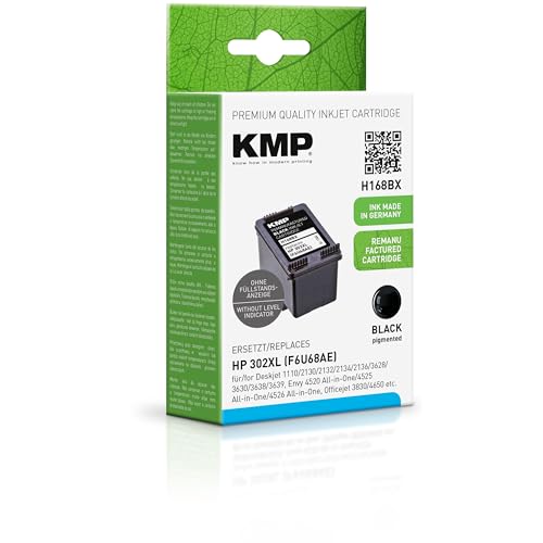 KMP Tintenpatrone für HP 302XL Black (F6U68AE) von KMP know how in modern printing