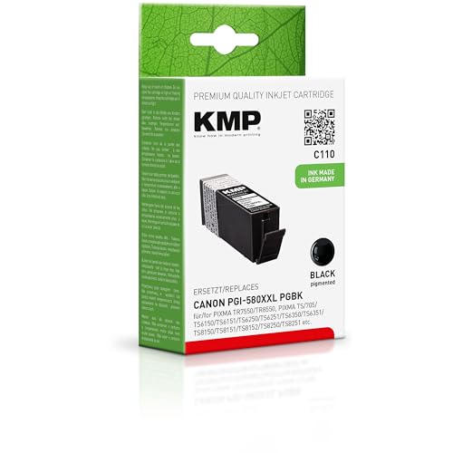 KMP Tintenpatrone passend für Canon 580PGBK XXL Black remanufactured - für Canon PIXMA TS8151/TS9155/7500 Series/8500 Series/8600 Series etc. von KMP know how in modern printing
