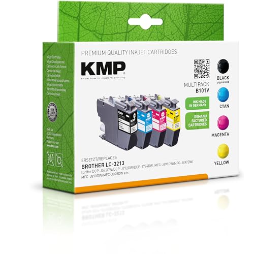 KMP Tintenpatronen passend für Brother LC3213 Farbig & Schwarz Multipack für - Brother DCP-J572DW/ DCP-J772DW/ DCP-J774DW, MFC-J491DW/ MFC-J497DW / MFC-J890DW/ MFC-J895DW etc. von KMP know how in modern printing