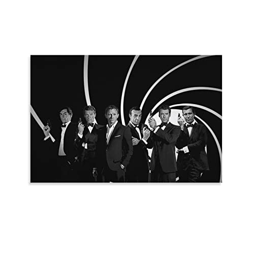 All 007 Movies Cast Poster Dekorative Malerei Leinwand Wandkunst Wohnzimmer Poster Schlafzimmer Malerei, Leinwand Kunst Poster Und Wandkunst Bilddruck Moderne Familienzimmer Dekor 16x24inch(40x von KNOTSS