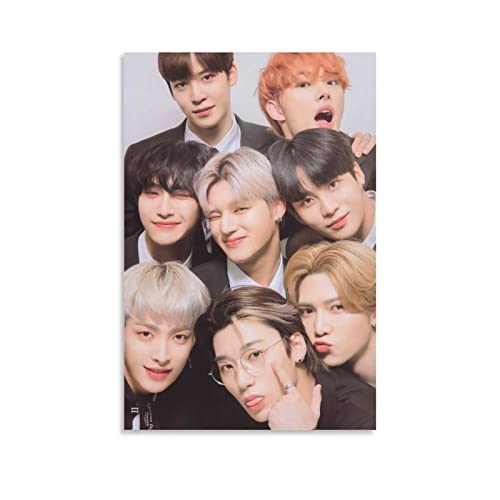 Ateez Group All Members Poster Dekorative Malerei Leinwand Wandkunst Wohnzimmer Poster Schlafzimmer Malerei, Leinwand Kunst Poster Und Wandkunst Bilddruck Moderne Familienzimmer Dekor 12x18inch(30x45c von KNOTSS