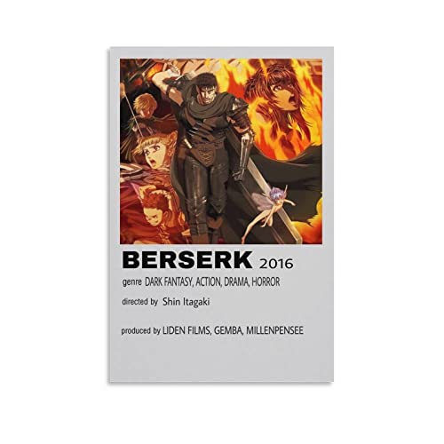 Berserk Anime Poster Dekorative Malerei Leinwand Wandkunst Wohnzimmer Poster Schlafzimmer Malerei, Leinwand Kunst Poster Und Wandkunst Bilddruck Moderne Familienzimmer Dekor 12x18inch(30x45cm) von KNOTSS