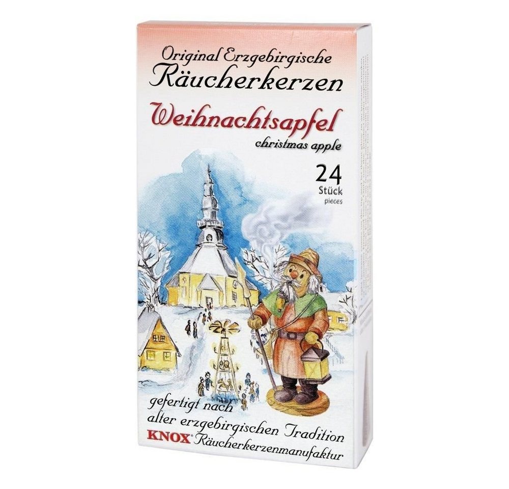 KNOX Räuchermännchen 1 Päckchen Räucherkerzen - Weihnachtsapfel - 24er Packung von KNOX