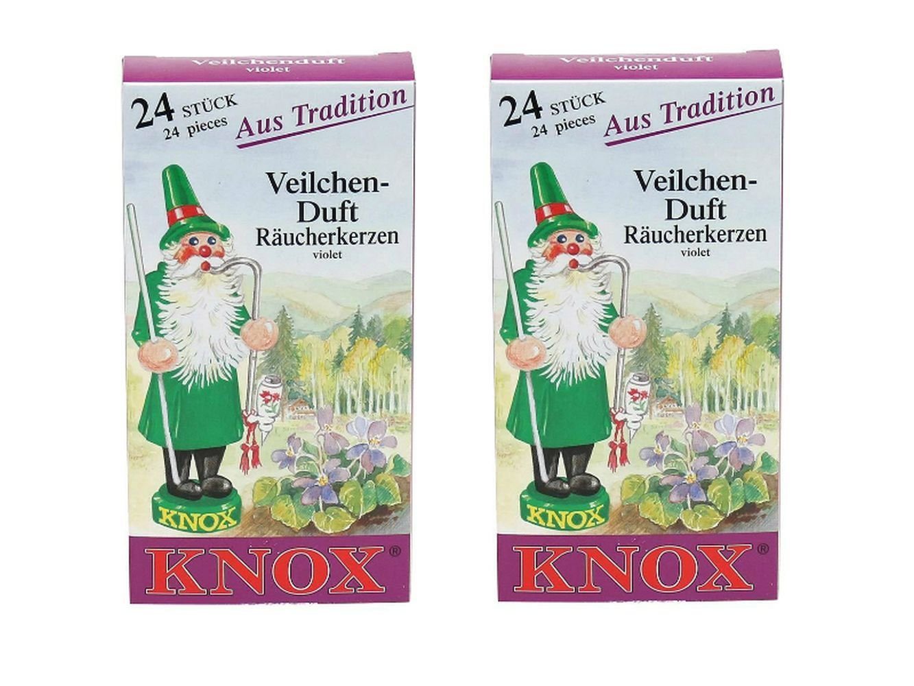 KNOX Räuchermännchen 2 Päckchen Räucherkerzen- Veilchen - 24er Packung von KNOX