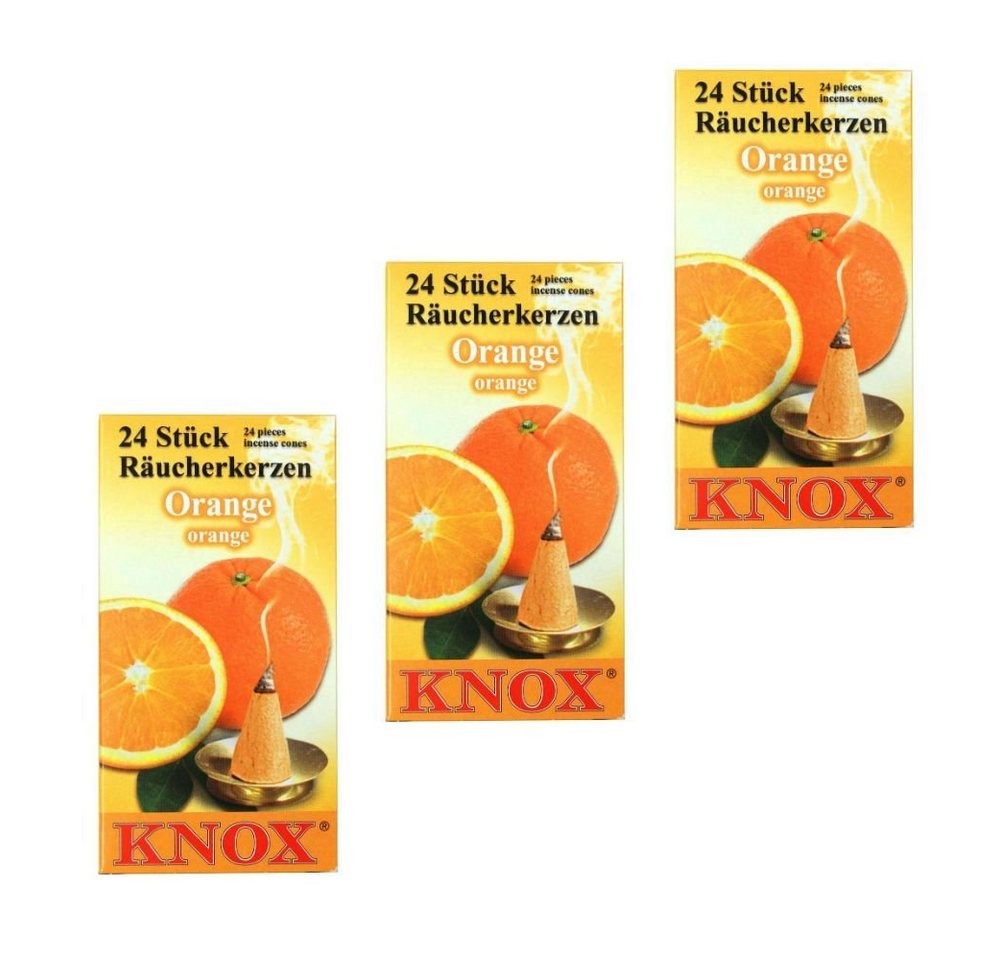KNOX Räuchermännchen 3 Päckchen Räucherkerzen- Orange - 24er Packung von KNOX