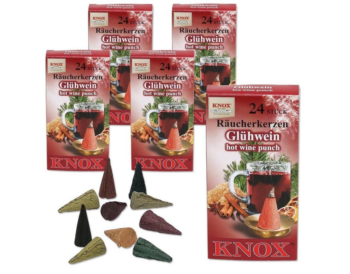 KNOX Räuchermännchen 5 Päckchen Räucherkerzen- Glühwein - 24er Packung von KNOX