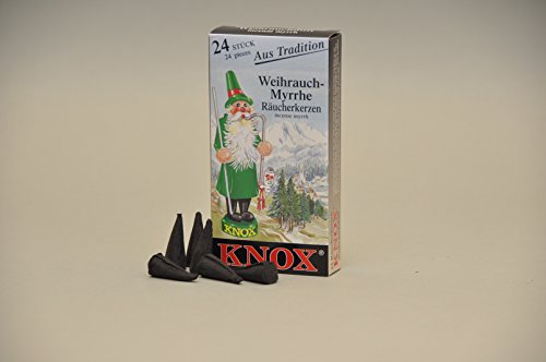 Knox Räucherkerzen/Räucherkegel - Weihrauch-Myrrhe - 24 Stück/Pkg. (4, Weihrauch-Myrrhe) von KNOX