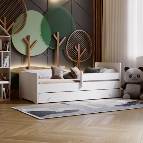 KOBI Kinderbett Max | 160x80 | mit Schublade, Matratze, Gestell | Bett für EIN Mädchen und einen Jungen | für Kinderzimmer | von KOBI