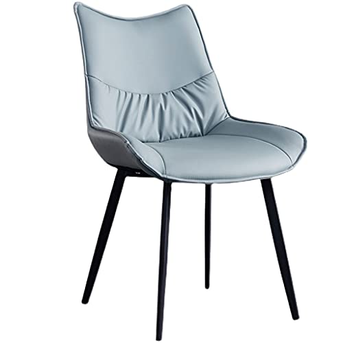 KOHARA Sessel Küchen-Esszimmerstühle,Moderner Pu-Leder-Haushaltsstuhl mit Metallbeinen Maniküre-Büro-Loungesessel/Blau von KOHARA