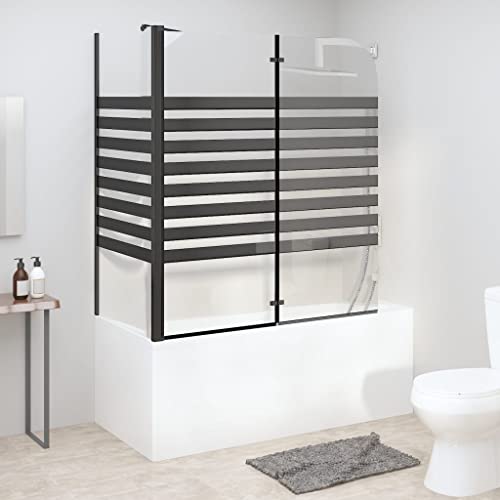 KOIECETA Duschabtrennung Badewannenfaltwand Badewannenaufsatz Duschwand Duschtrennwand Duschkabine Faltwand 120x68x130cm Hartglas Streifen Schwarz KOIECETA Duschabtrennung Badewannenfaltwand Badewannenaufsatz Duschwand Duschtrennwand Duschkabine Faltwand 120x68x130cm Hartglas Streifen Schwarz von KOIECETA