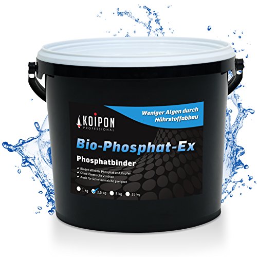 KOIPON Bio-Phosphat-Ex 2,5 kg Phosphatbinder zur Teich Reinigung von Metallen und präventiver Schutz vor Algenwachstum im Gartenteich und Fischteich von KOIPON
