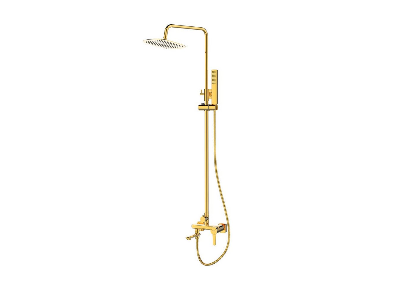 KOLMAN Duschsystem GLAMOUR Brausegarnitur Regendusche, Höhenverstellbar, Höhe 138 cm, in Gold von KOLMAN