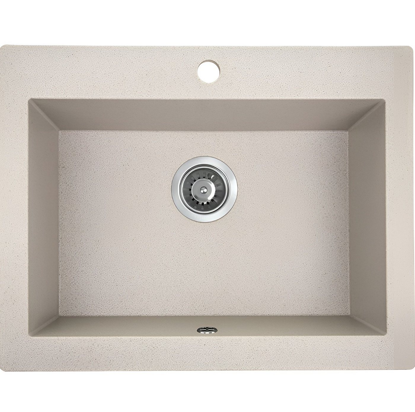 KOLMAN Küchenspüle Einzelbecken Komodo Granitspüle, Rechteckig, 49/58 cm, Beige, Space Saving Siphon GRATIS von KOLMAN