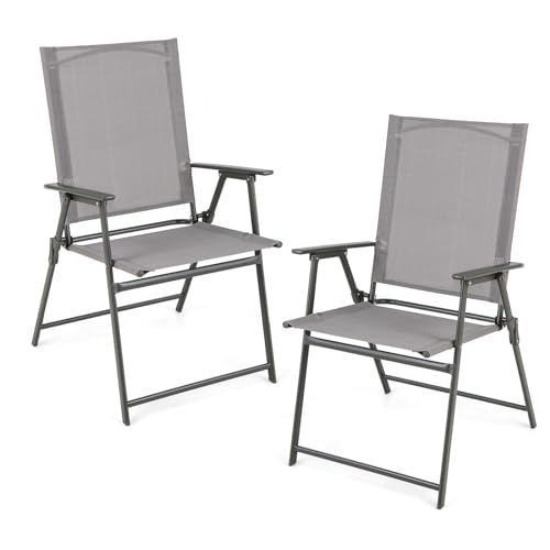 KOMFOTTEU 2/4er Set Gartenstühle, Klappstühle tragbar mit Armlehnen, Balkonstühle mit ergonomischer Rückenlehne, Campingstühle bis 150 kg, Outdoor Stühle wetterfest für Garten, Balkon (2 Stück) KOMFOTTEU 2/4er Set Gartenstühle, Klappstühle tragbar mit Armlehnen, Balkonstühle mit ergonomischer Rückenlehne, Campingstühle bis 150 kg, Outdoor Stühle wetterfest für Garten, Balkon (2 Stück) von KOMFOTTEU