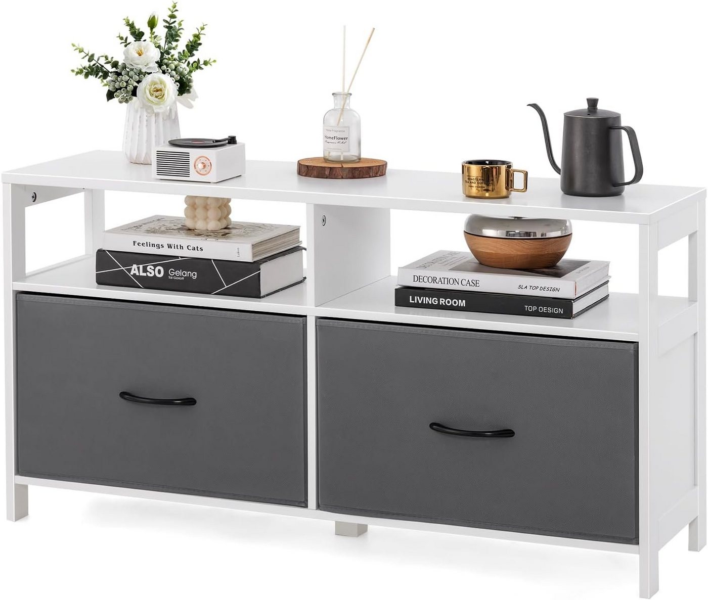 KOMFOTTEU Kommode Sideboard, TV-Schrank bis zu 45 Zoll von KOMFOTTEU