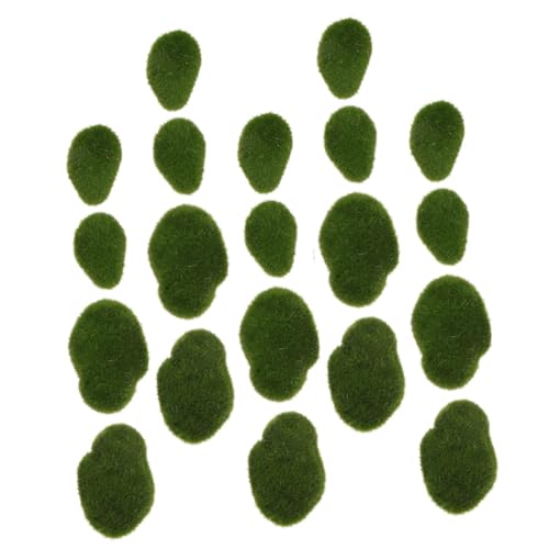 KONTONTY 24 Stück Künstliche Moossteine Künstliche Moosfelsen Künstlicher Moosstein Pflanzenwanddekoration Grüne Moossteine Kunststeinornament Simulierter Moosstein Falscher von KONTONTY