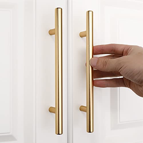 Kleiderschrank Griffe, 2 Pcs, Länge (25cm/30cm/50cm/60/80cm/100cm), Küchengriff, Schlafzimmergriff, T-förmiger Griff (schwarz),Gold-80cm von KOOEIN