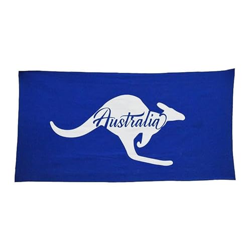 KORBOND Beach Towel Australien 'Känguru Australia' Badetuch blau/weiß, 160 cm x 80 cm von KORBOND