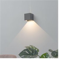 Kosilum - kubische graue led wandleuchte kompatibel mit dimmer - einstellbarer winkel IP54 von KOSILUM