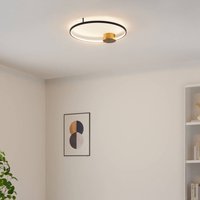 Schwarze Messing kreisförmige led Decken- oder Wandlampe 60 cm dimmbar - Alisa von KOSILUM