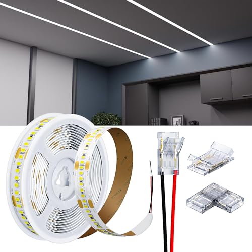 KOOSOM LED Strip 5 m 100 W 13220 Lumen Pro LED Streifen Kaltweiß 6500 K, DC24 V LED Streifen, Abstrahlwinkel 120 Grad 1190 LEDs Lichtband, DIY Flexibel Lichtleiste für Heim Küche Deko KOOSOM LED Strip 5 m 100 W 13220 Lumen Pro LED Streifen Kaltweiß 6500 K, DC24 V LED Streifen, Abstrahlwinkel 120 Grad 1190 LEDs Lichtband, DIY Flexibel Lichtleiste für Heim Küche Deko von KOSOOM