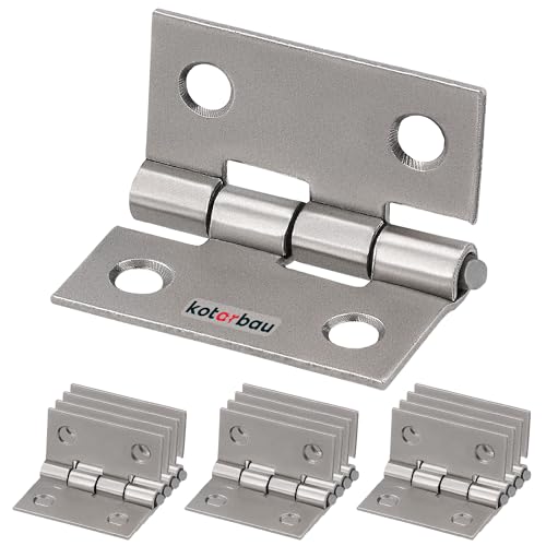 KOTARBAU® 12er Set Möbelscharnier 25 mm Möbelband Schrankscharnier Nickel Gerollte Scharniere Klappbar Klavierband Steckverbinder Kistenband Werkzeugkästen von KOTARBAU