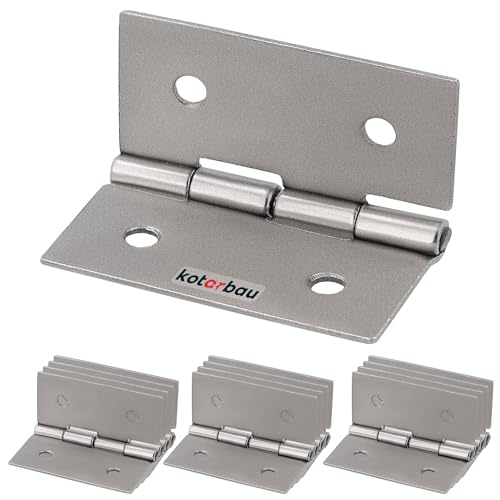 KOTARBAU® 12er Set Möbelscharnier 35 mm Möbelband Schrankscharnier Nickel Gerollte Scharniere Klappbar Klavierband Steckverbinder Kistenband Werkzeugkästen von KOTARBAU