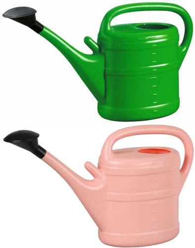 2X Gießkanne 10L Grün + Zartrosa + 1x BILDMAGNET! Blumenkanne Kunststoff für groß & klein, Garten & Zimmerpflanzen Gießkannen Gieskanne Gieskannen Giesskanne 10 Liter Watering Can Gieskannen10Liter von KOVA