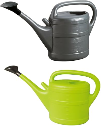 2X Gießkanne 10L ANTHRAZIT + MINTGRÜN + 1x KÜHLSCHRANKMAGNET! Giesskanne Kunststoff für groß & klein, Garten & Zimmerpflanzen Gießkannen Gieskanne Giesskannen 10 Liter Watering Can Gieskannen10Liter von KOVA