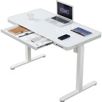 KOWO Tischgestell Elektrisch Höhenverstellbar Memory-Funktion, mit Glas Tischplatte, Arbeitstisch, Bürotisch, 120 x 60 x 75 bis 120 cm, Mobilo-Serie, von KOWO