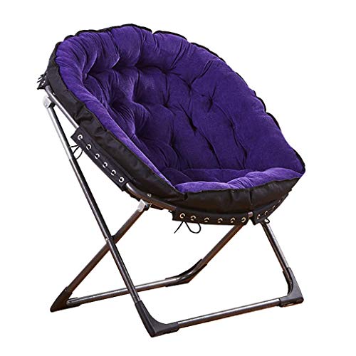 KPERXIS Liegestühle Moon Chair Gepolsterte Campingstühle Outdoor-Freizeithocker Faltbar Tragbar | Sommer-Angelstuhl mit Kissen | Wohnzimmer Balkon Garten Terrasse Strand, Lila, S von KPERXIS