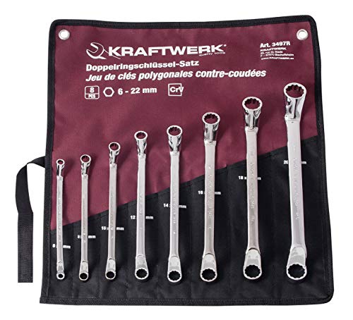 Kraftwerk 3497R 8-teilig Doppelringschlüssel 6-22 mm, Rolltasche von KRAFTWERK