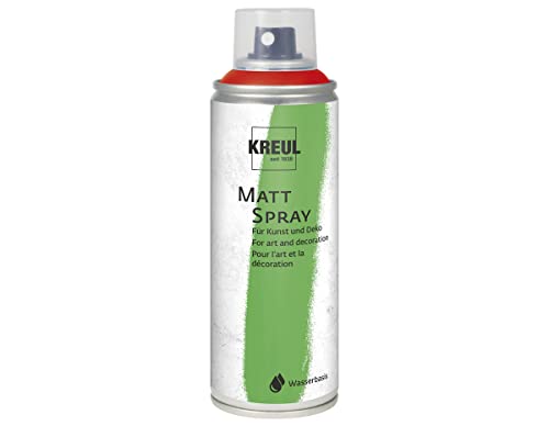 KREUL 76314 - Farbspray brillantrot, 200 ml, klassisch matte Sprühfarbe auf Wasserbasis hochpigmentiert und wasserfest styropofest für Innen und Außen von Kreul