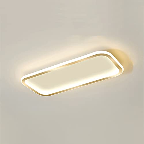 KRIPINC LED Deckenleuchte Rechteckig, LED Deckenleuchte Flach, LED Panel Deckenleuchte für Schlafzimmer, Wohnzimmer, Badezimmer, Küche, Flur (Gold, Dreifarbiges Licht) von KRIPINC