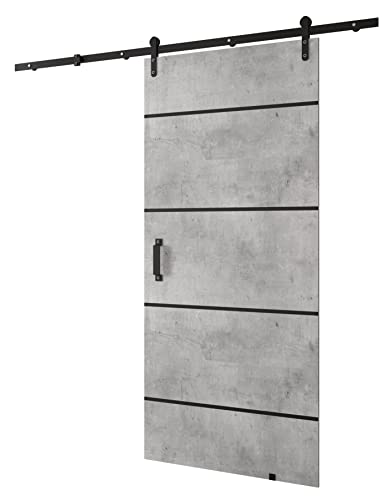 KRYSPOL Schiebetürsystem LOFTIKO 4 Komplett-Set für Schiebetüren, Trennwände Innentüren (Beton) von MEBLE KRYSPOL