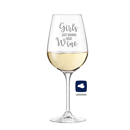 KS Laserdesign Leonardo Weinglas mit Gravur '' Girls just Wanna Have Wine '' - Geschenke für Freunde & Freundinnen, Geburtstagsgeschenke für Frauen, Weihnachten, Weinliebhaber von KS Laserdesign