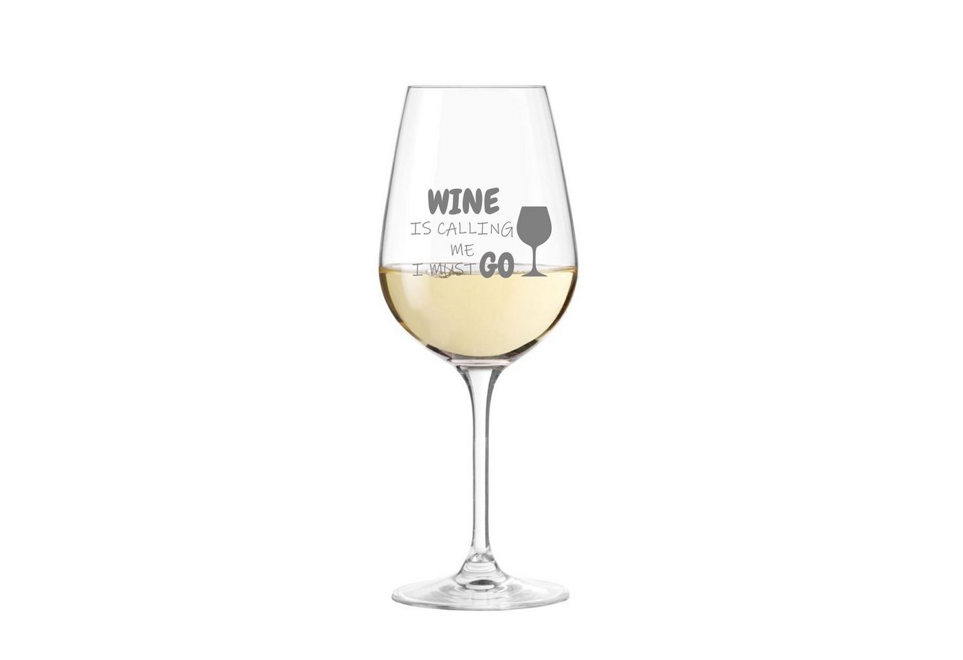 KS Laserdesign Weinglas Leonardo Weinglas mit Gravur "wine is calling me i must go" - Geschenke für Weinliebhaber, Frauen & Männer, Geburtstag, Weihnachten, TEQTON Glas, Glas von KS Laserdesign