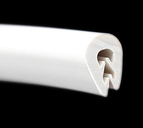 KS-TPE1-2W Kantenschutz aus Thermoplast (TPE) von SMI-Kantenschutzprofi - Klemmbereich 1,0-2,5 mm - Weiß- Klemmprofil - einfache Montage, selbstklemmend ohne Kleber (1 m) von SMI