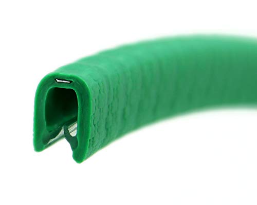 KS1-2SIG Kantenschutzprofil von SMI-Kantenschutzprofi - PVC Gummi Klemmprofil - Klemmbereich 1-2 mm - Stahleinlage - Kantenschutz - Signal-Grün - einfache Montage, selbstklemmend ohne Kleber (1 m) von SMI