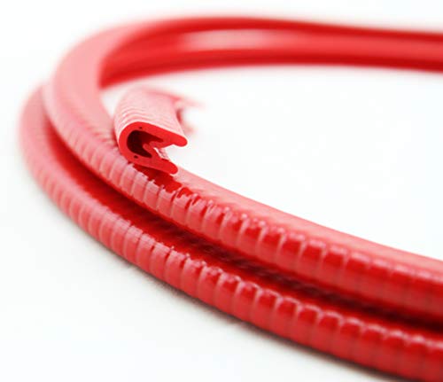 KS1-4R Kantenschutzprofil von SMI-Kantenschutzprofi - Klemmbereich 1-4 mm - PVC Gummi Klemmprofil mit Stahleinlage - Kantenschutz - Rot - einfache Montage, selbstklemmend ohne Kleber (1 m) von SMI