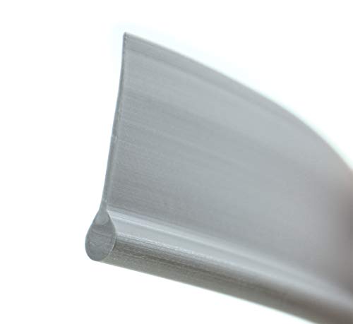 NP1 Notenprofil von SMI-Kantenschutzprofi aus Weich-PVC (55 Shore +/-5) - Durchmesser 7 mm, Breite 37 mm, Stärke 1,2 mm - Farbe Grau - Kederprofil - Fugenprofil - Fahnenprofil (1 m) von SMI