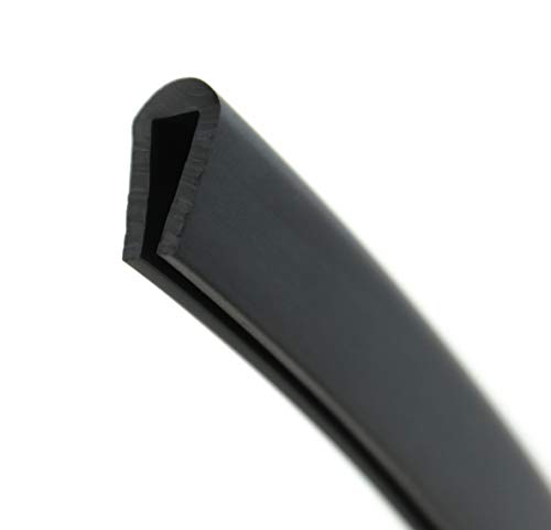V3 - Fassungsprofil von SMI-Kantenschutzprofi aus EPDM-Zellkautschuk - Fassungsbereich 4 mm - Kantenschutz für Scheiben, Fenster, Blech u. v. m. - einfache Montage - Maße: 15x7,5 mm (1 m) von SMI
